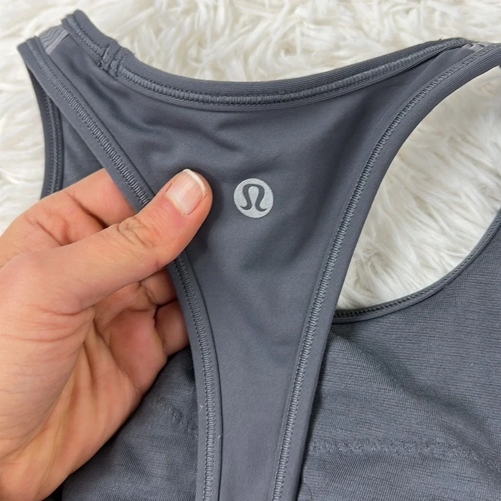 Lululemon Ruche Of Adrenaline Tank Heathered Titanium